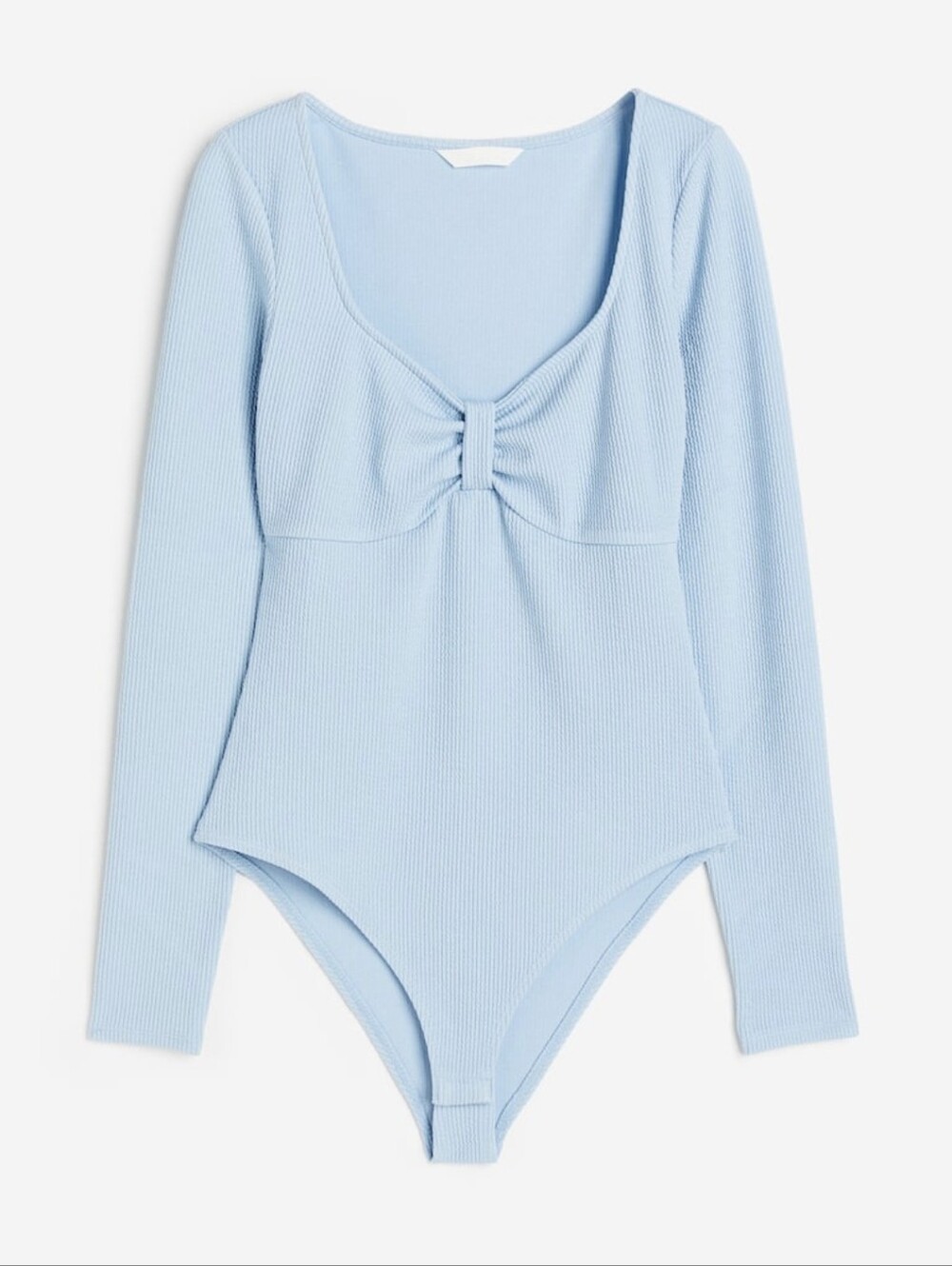 NEW H&M Ribbed Jersey Bodysuit Light Blue Sz XS